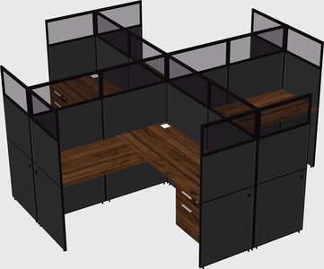 Shared l-shaped cubicles