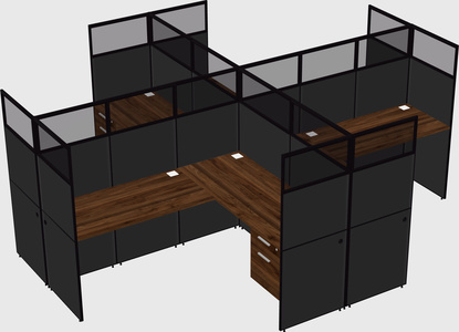 Shared l-shaped cubicles