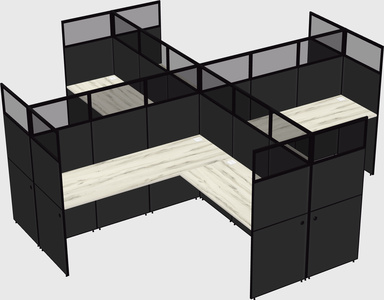 Shared l-shaped cubicles