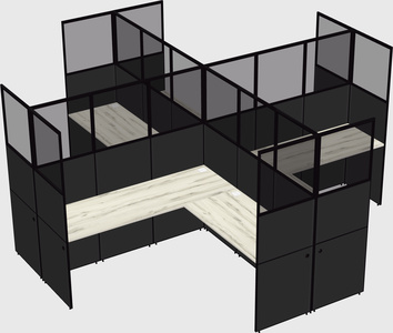 Shared l-shaped cubicles