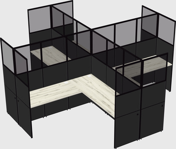 Shared l-shaped cubicles