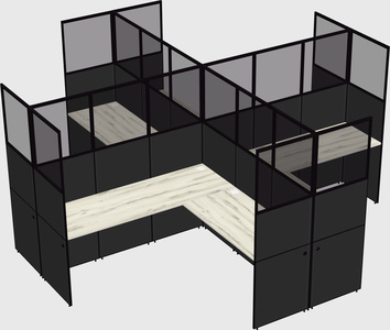 Shared l-shaped cubicles