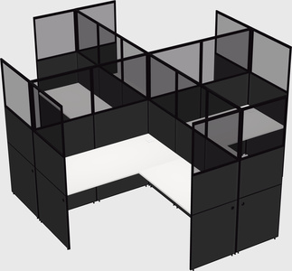 Shared l-shaped cubicles