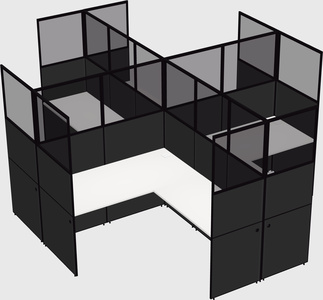 Shared l-shaped cubicles