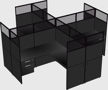Shared l-shaped cubicles
