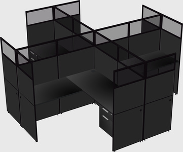 Shared l-shaped cubicles