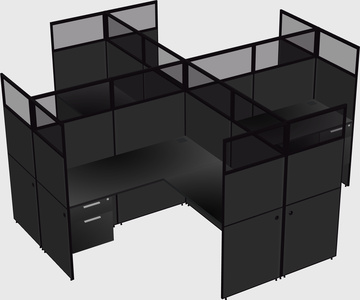 Shared l-shaped cubicles