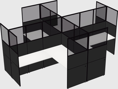 Shared l-shaped cubicles