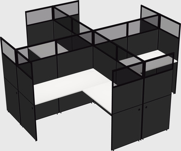 Shared l-shaped cubicles
