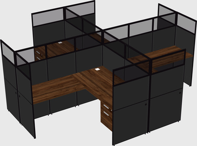 Shared l-shaped cubicles