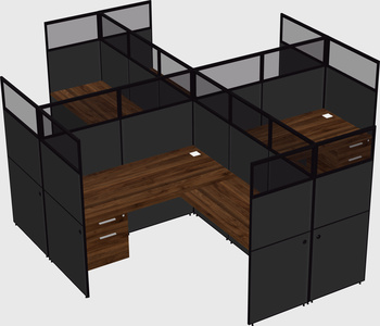 Shared l-shaped cubicles