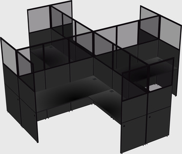 Shared l-shaped cubicles