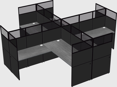 Shared l-shaped cubicles