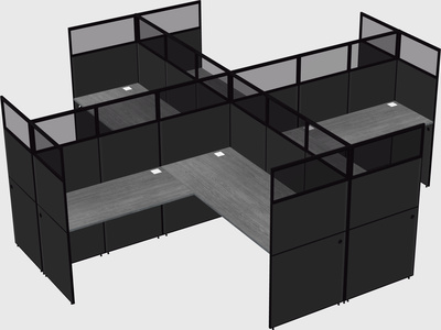Shared l-shaped cubicles