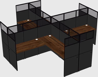 Shared l-shaped cubicles