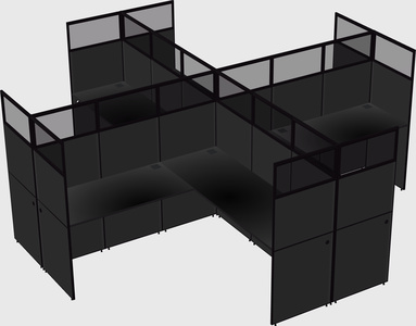 Shared l-shaped cubicles