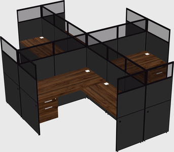 Shared l-shaped cubicles