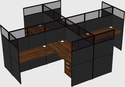 Shared l-shaped cubicles