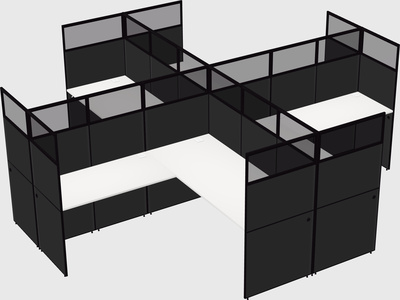 Shared l-shaped cubicles
