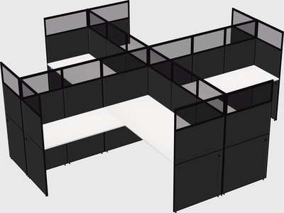Shared l-shaped cubicles