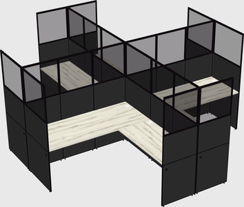Shared l-shaped cubicles