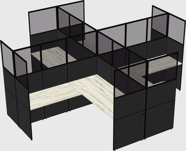 Shared l-shaped cubicles