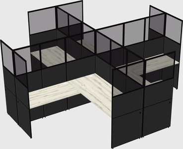 Shared l-shaped cubicles