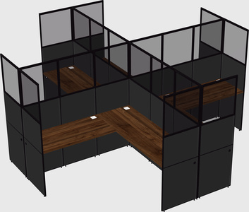 Shared l-shaped cubicles
