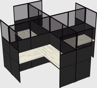 Shared l-shaped cubicles