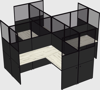 Shared l-shaped cubicles