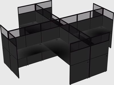 Shared l-shaped cubicles