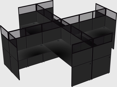 Shared l-shaped cubicles