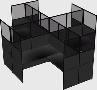 Shared l-shaped cubicles