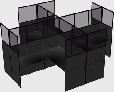 Shared l-shaped cubicles