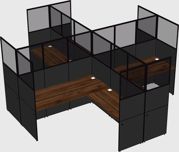Shared l-shaped cubicles