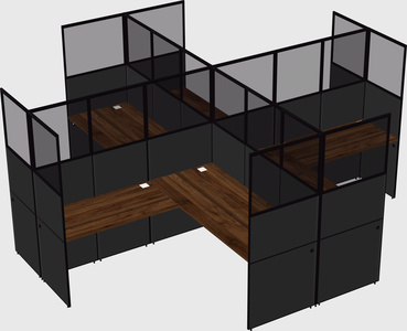 Shared l-shaped cubicles