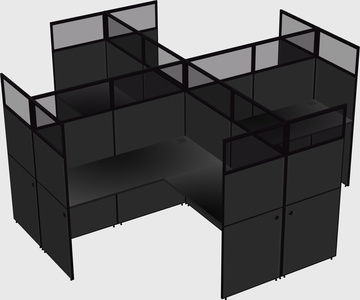 Shared l-shaped cubicles