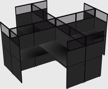 Shared l-shaped cubicles