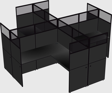 Shared l-shaped cubicles