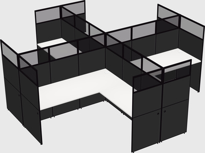 Shared l-shaped cubicles