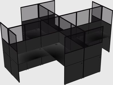 Shared l-shaped cubicles