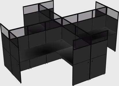 Shared l-shaped cubicles