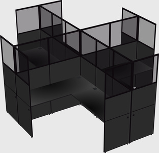 Shared l-shaped cubicles