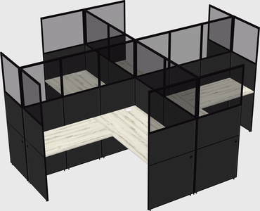 Shared l-shaped cubicles