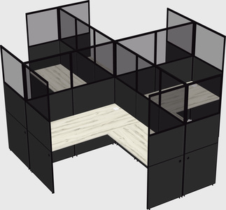 Shared l-shaped cubicles