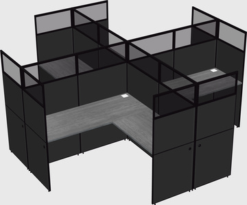 Shared l-shaped cubicles