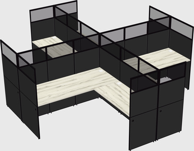 Shared l-shaped cubicles