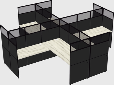 Shared l-shaped cubicles