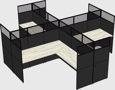 Shared l-shaped cubicles