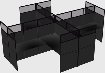Shared l-shaped cubicles